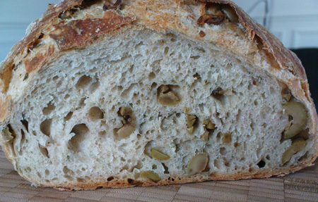 No-Knead Rosemary-Olive Bread