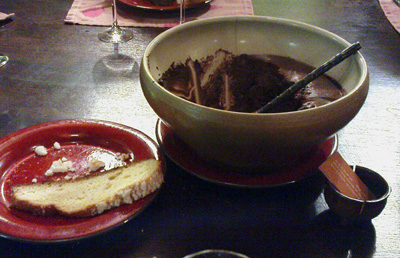 Chocolate mousse, family-style